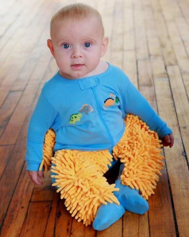 Baby Mop Onesie Lets Your Baby Help Sweep Your Floors While Crawling