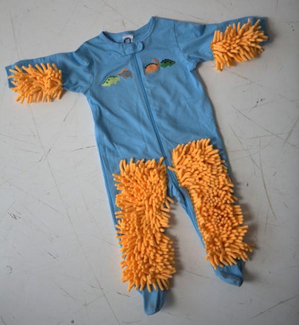 Baby Mop Onesie Lets Your Baby Help Sweep Your Floors While Crawling