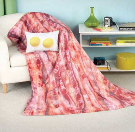 Bacon and Eggs Pillow and Blanket