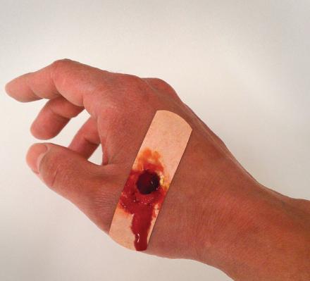 Bandages With Pictures of Severe Injuries On Them