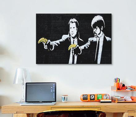 Banksy ‘Pulp Fiction Bananas’ Stretched Canvas Art
