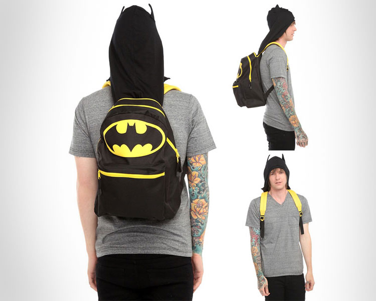 Batman Backpack With Hoody And Wings - Hooded Batman Backpack