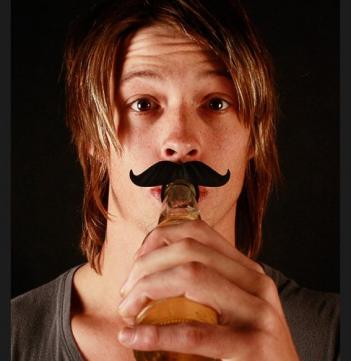 Beer Bottle Mustache Attachment
