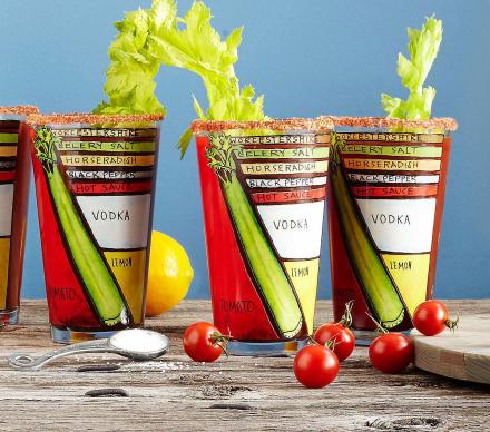 Bloody Mary Ingredients Diagram Glasses