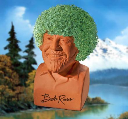 Bob Ross Chia Pet Lets You Grow a Happy Little Bush on Bob’s Head