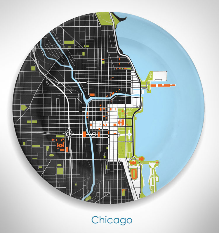 City Map Dinner Plates