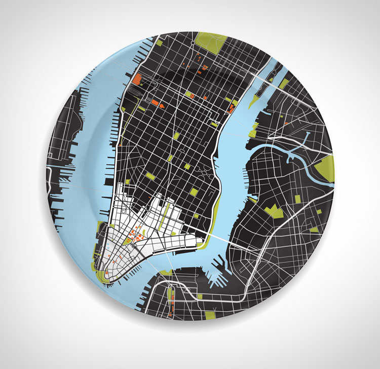 City Map Dinner Plates