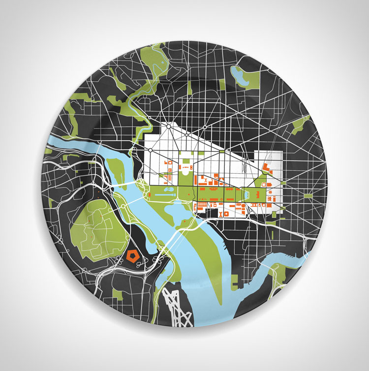 City Map Dinner Plates