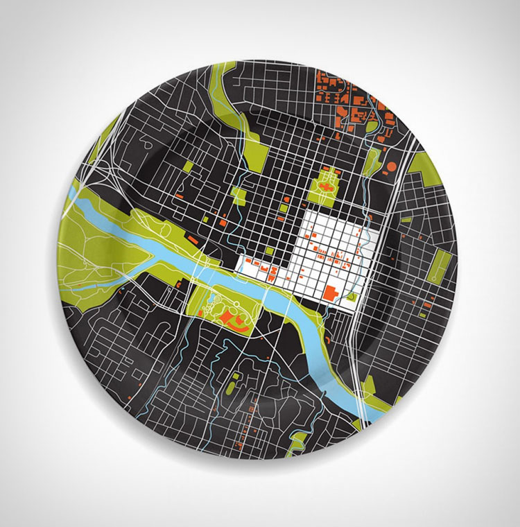 City Map Dinner Plates