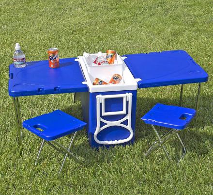 Cooler With Fold-out Table and Chairs – Mini Picnic Table Cooler