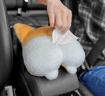 Corgi Butt Car Tissue Dispenser