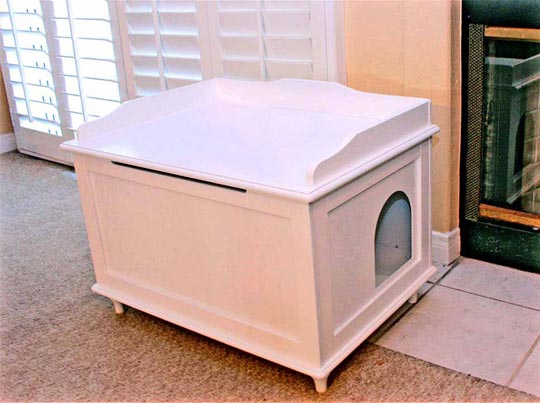 Designer Kitty Litter Box - Side table cat litter hider