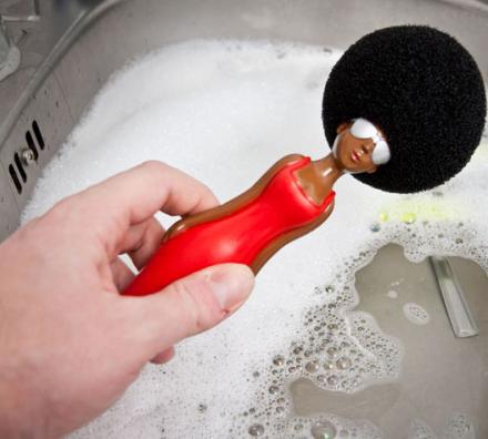 Diva With Afro Dish-Washing Sponge