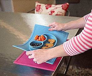 EZPZ All-In-One Placemat and Plate – Suctions To Your Table To Prevent Spills