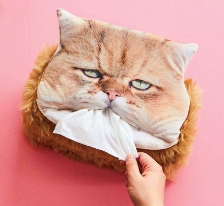 Fluffy Cat Head Tissue Dispenser