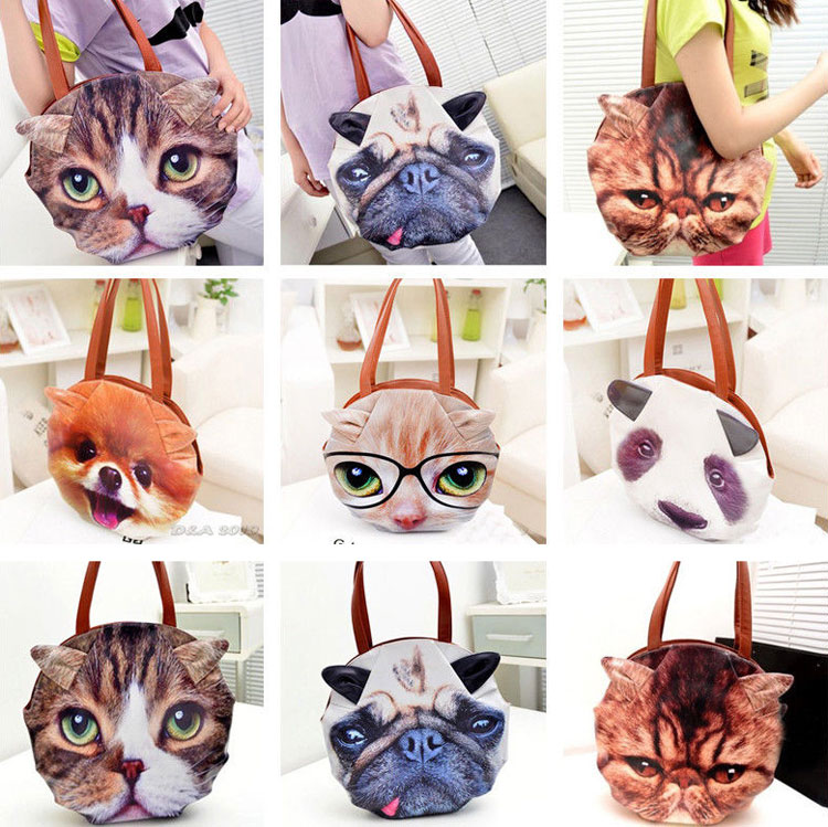 Giant Cat Face Messenger Bag Purse - Giant Cat Face Tote Bag
