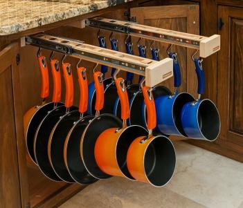 The Glideware Sliding Pot Holder Helps You Neatly Store Your Cooking Pots