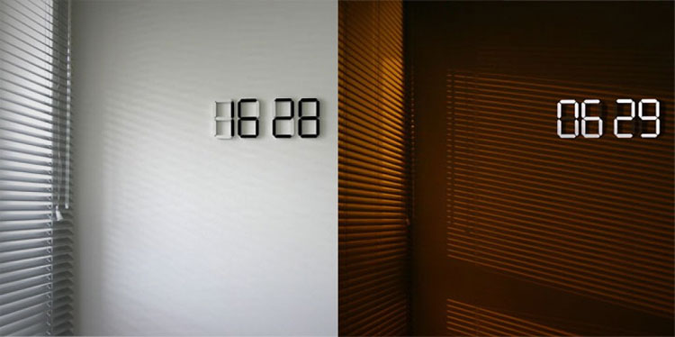White & White Minimal Digital Wall Clock