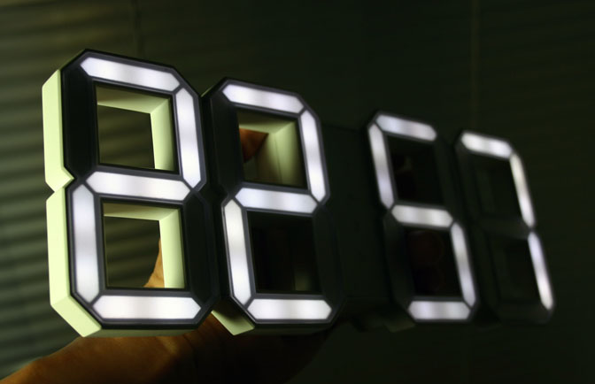 White & White Minimal Digital Wall Clock