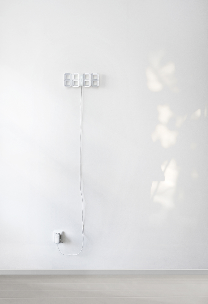 White & White Minimal Digital Wall Clock
