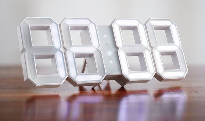 White & White Minimal Digital Wall Clock