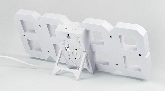 White & White Minimal Digital Wall Clock