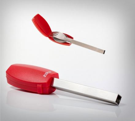Mangia Portable Silverware Set With Holder