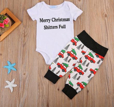 Merry Christmas, Shitters Full – Funny Baby Holiday Outfit