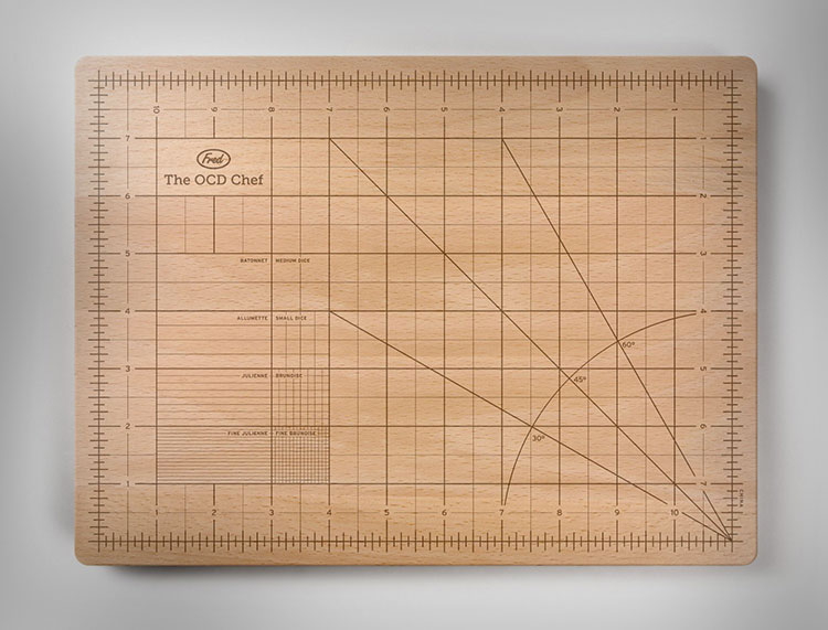 OCD Cutting Board - Obsessive Chef Cutting Board - Cutting Board with grids for precise cuts