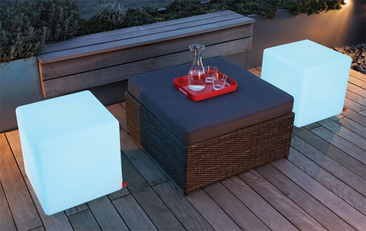 Outdoor LED Lighted Cube Chair