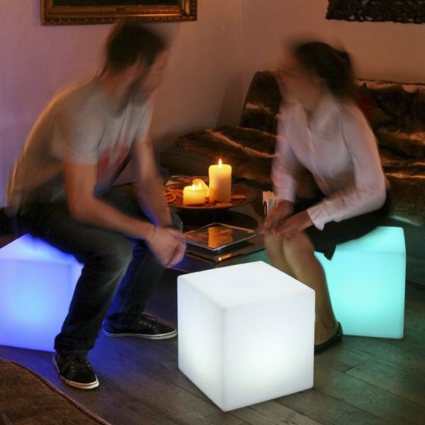 Outdoor LED Lighted Cube Chair