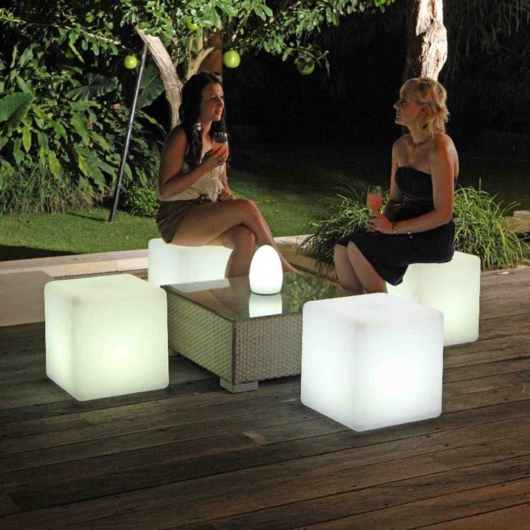 Outdoor LED Lighted Cube Chair