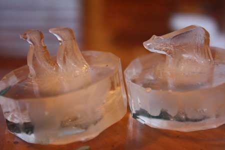 Arctic Ice Molds Show Polar Bears and Penguins Walking On Glaciers - Polar bear and penguins ice cube molds