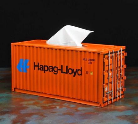 Mini Shipping Container Tissue Box That’s Made From Actual Metal