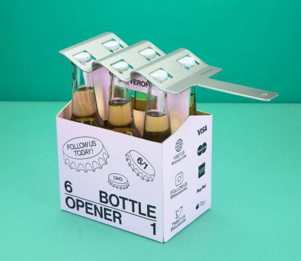 SIXOVERONE: A Six-Pack Bottle Opener – Opens 6 Bottles at a Time
