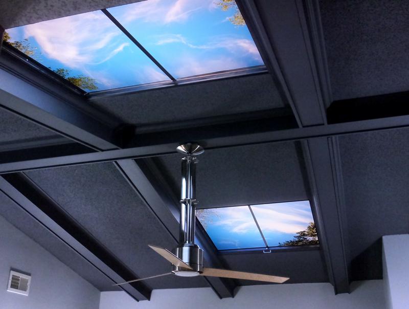 Sky Panel Light Fixture Cover - Bright blue sky office lights cover