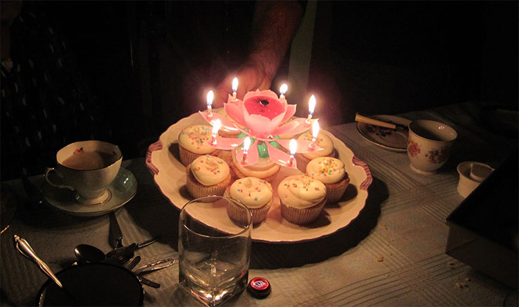 Spinning and Singing Birthday Candle