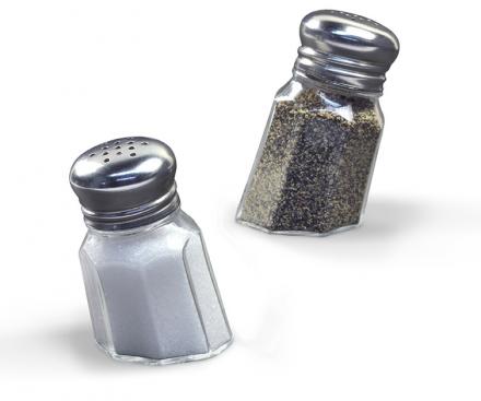 Sunk-In Salt and Pepper Shakers Look Like They’re Sinking Into The Table