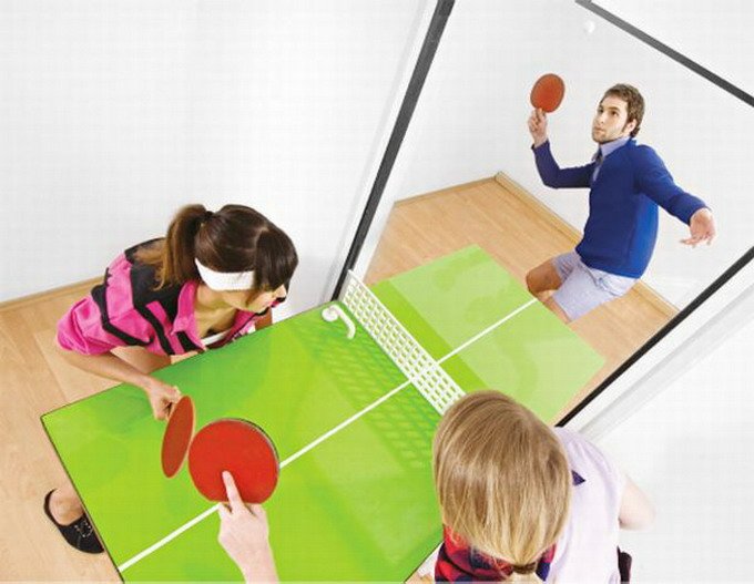 Ping Pong Door - Table Tennis Door - Door That Folds Down Into a Ping Pong Table