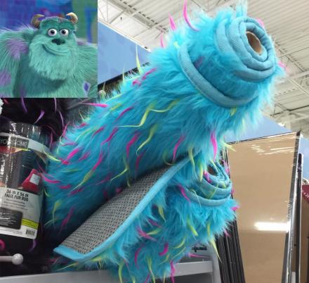There’s a Blue Furry Floor Rug That Looks Like It Was Made From Sully From Monsters Inc