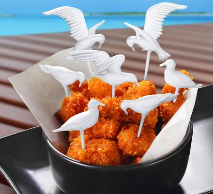 These Seagull Toothpicks Make It Look Like Birds Are Eating Your Food