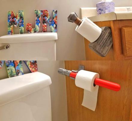 Thor’s Hammer and Lightsaber Mounted Toilet Paper Holders Are The Perfect Addition To Any Geeks Bathroom