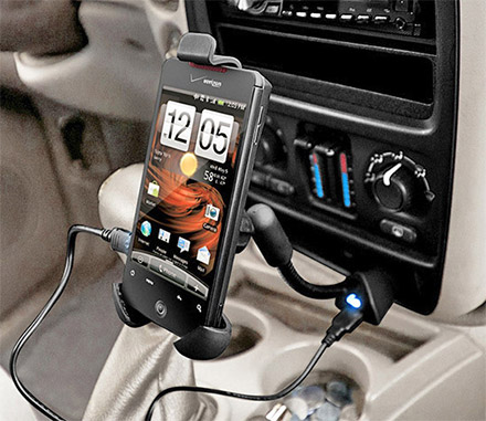 This Car Phone Mount Is Attached Right To Your Cars Power Adapter