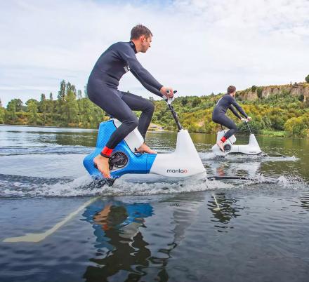 This Water Bicycle Is a Hydrofoil E-bike That Replicates Cycling on Water