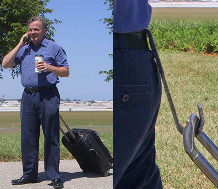 Travel Belt Hitch Lets You Drag Your Luggage Behind You
