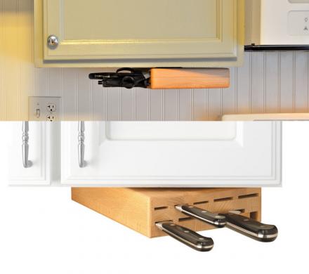 Under-Cabinet Swinging Knife Holder Block