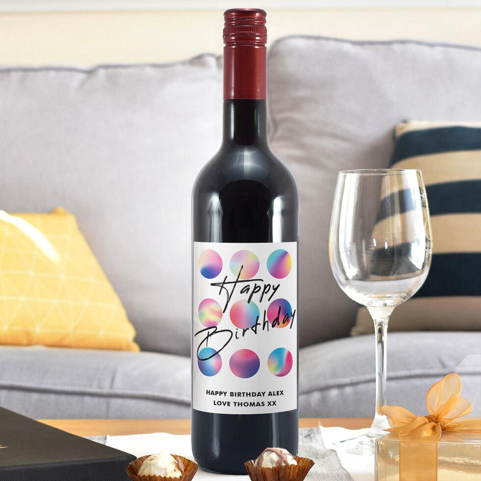 Happy Birthday wine bottle