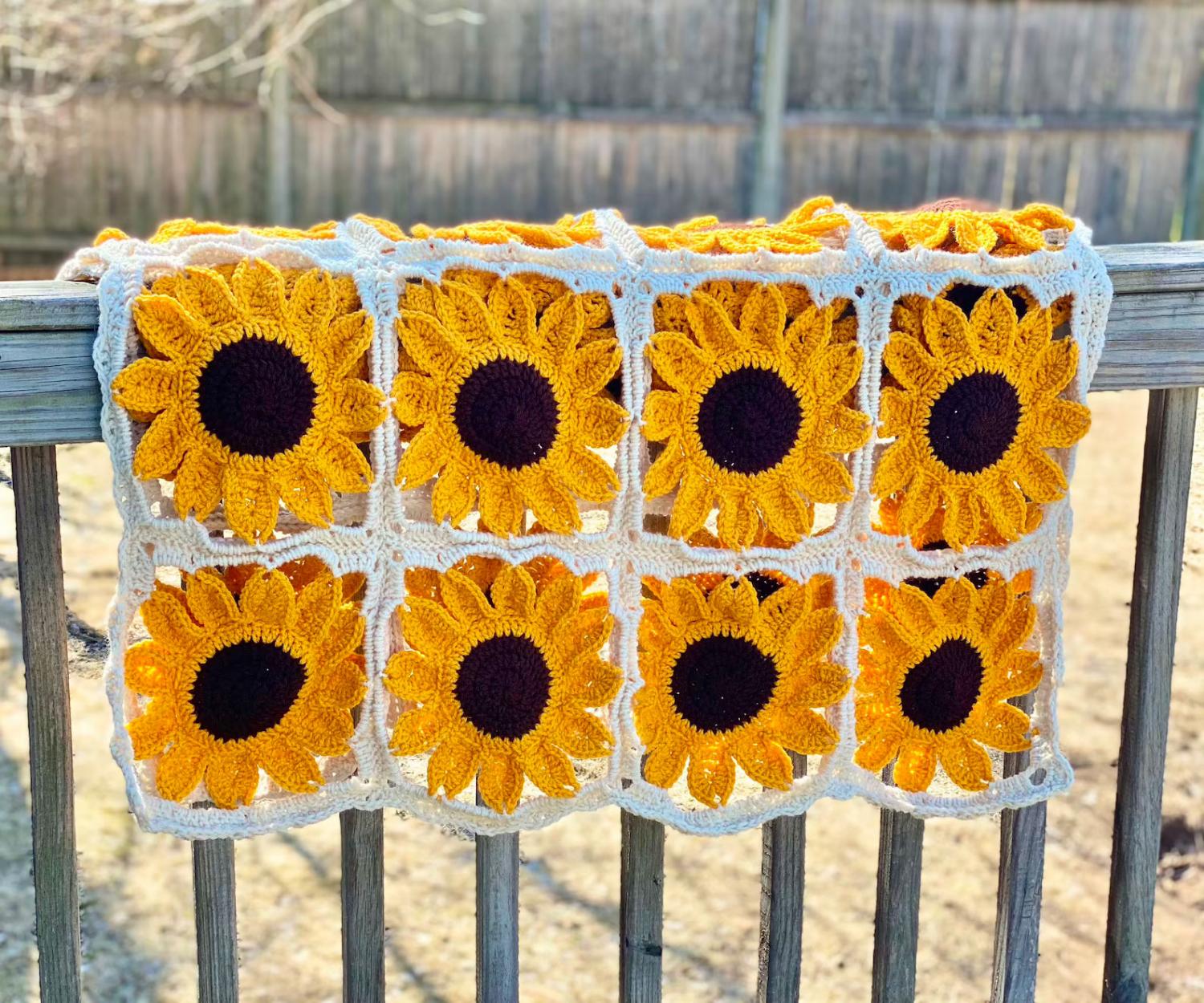 Giant Sunflower Crochet Blanket Pattern Free