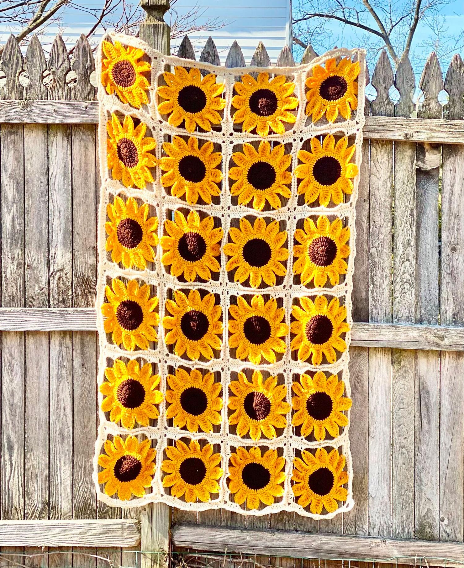 Giant Sunflower Crochet Blanket Pattern Free