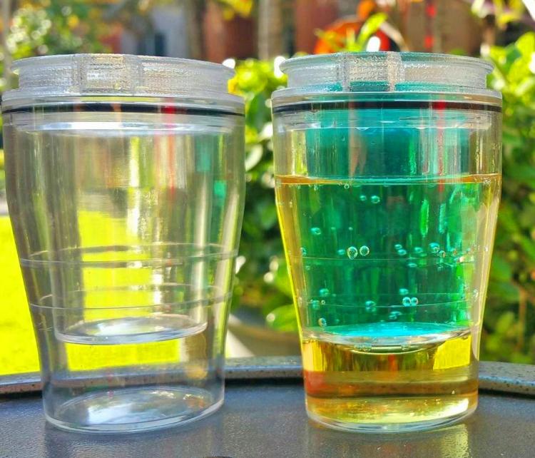 DoubleTake Shot Glass - Shot glass with second container for shot chaser - release finger hole to drink chaser